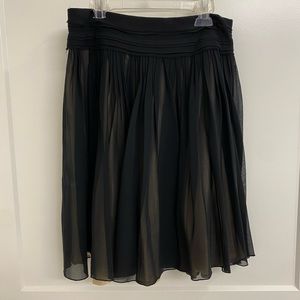 Banana Republic Sheer Silk Lined - Fully Pleated Black Skirt